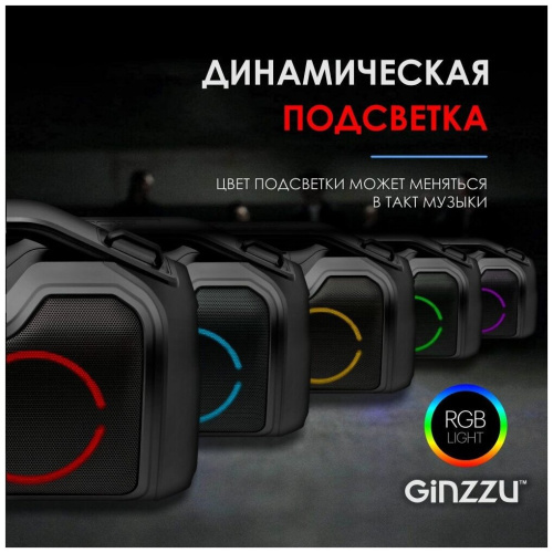Колонка Ginzzu GM-905B (40W/TWS/IPX5/EQ/TF/AUX/RGB/PowerBank) купить в Барнауле фото 11