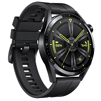 Умные часы Huawei Watch GT 3 Active Black 46" ремешок черный фторкаучуковый купить в Барнауле