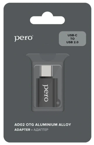 Адаптер PERO AD02 OTG Type-C to USB 2.0 черный купить в Барнауле фото 3