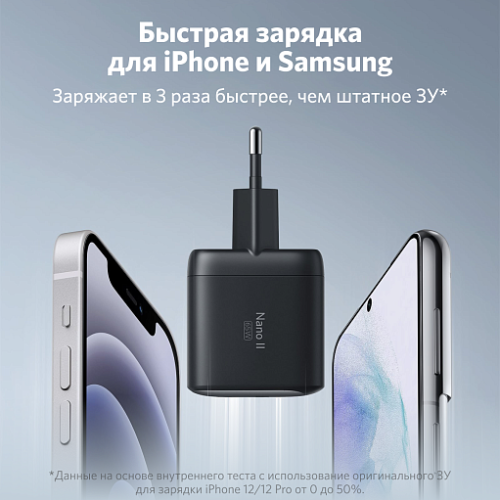 СЗУ Anker PowerPort Nano II GaN 65W A2663 USB-C Black купить в Барнауле фото 3