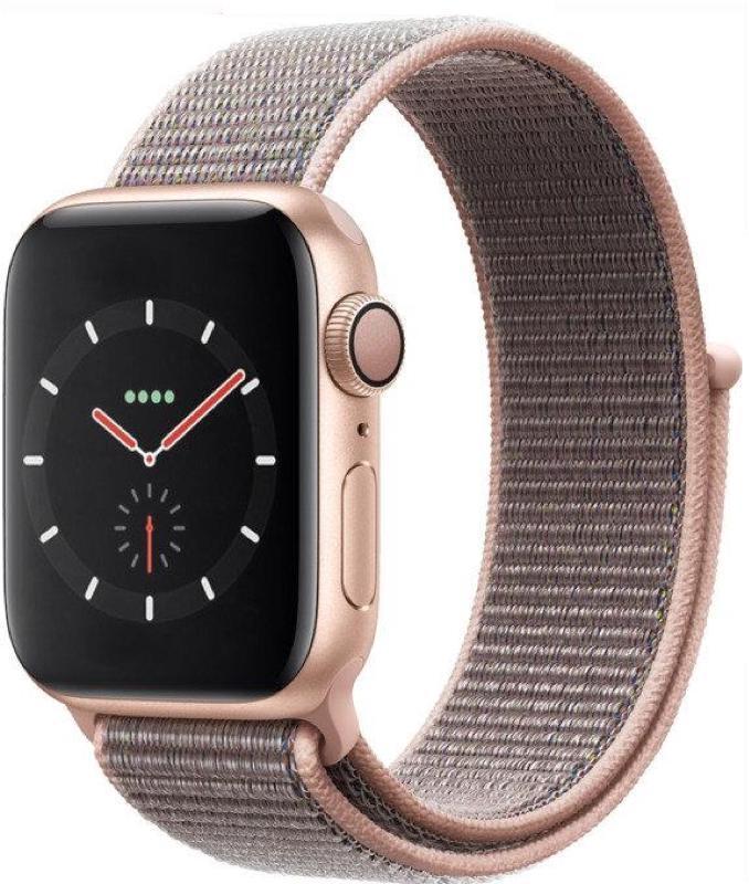 Apple watch se 40mm gold aluminum case with pink sand sport band zoechip
