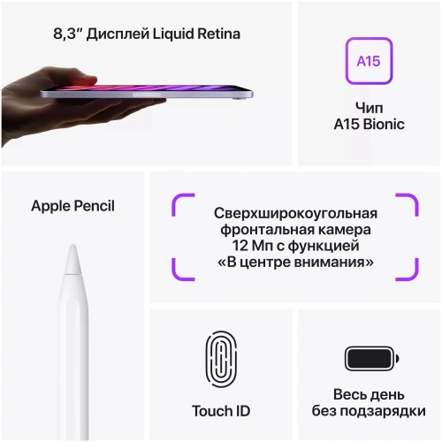 Планшет Apple iPad Mini 6 (2021) 64Gb Wi-Fi Starlight купить в Барнауле фото 4