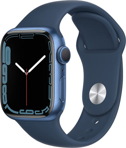 Apple Watch Series 7 GPS 41mm Case Blue Aluminium Band White GB купить в Барнауле фото 3