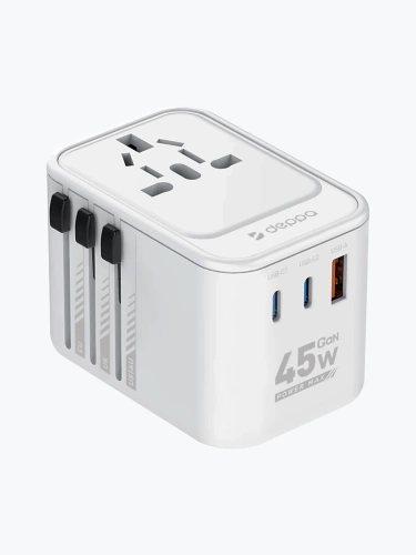 купить СЗУ Deppa + Адаптер для путешествий 2хUSB-С + USB-A, 45W белый в Барнауле СЗУ Deppa + Адаптер для путешествий 2хUSB-С + USB-A, 45W белый купить в Барнауле