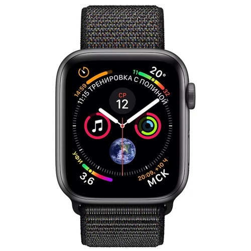 Apple Watch Series 4 44mm Case Space Grey Aluminium Sport Loop Black купить в Барнауле фото 2