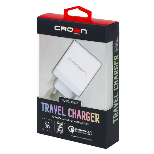 СЗУ Crown 3083F Quick Charge 3A 3USB Белый купить в Барнауле фото 2