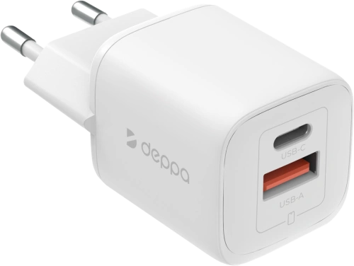 СЗУ Deppa 2USB (A+C) PD, QC, GaN, 20W белый купить в Барнауле