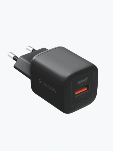 СЗУ Deppa USB-C + USB A, PD 3.0, QC 3.0, 33W, дисплей, черный купить в Барнауле