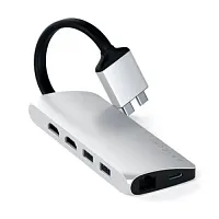 Хаб Satechi Type-C Dual Multimedia Adapter для Macbook с двумя портами USB-C Серый космос купить в Барнауле