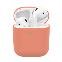 Чехол для AirPods 1/2 Ultra Slim силиконовый персиковый Deppa  купить в Барнауле