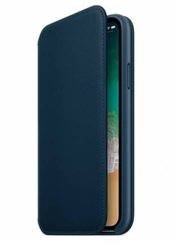 Чехол Apple iPhone X Leather Folio Cosmos Blue (синий) купить в Барнауле