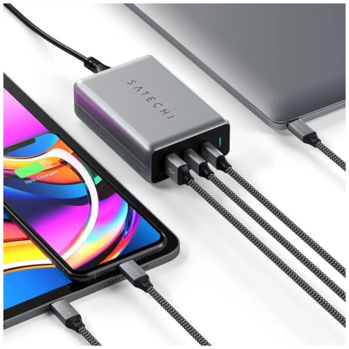 купить СЗУ Satechi Compact Charger GAN Power 100W USB Type-C, USB Type-A серый космос в Барнауле СЗУ Satechi Compact Charger GAN Power 100W USB Type-C, USB Type-A серый космос купить в Барнауле