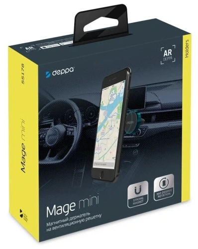 Автомобильный держатель Mage Mini для смартфонов магнитный, зеленый, Deppa купить в Барнауле фото 5