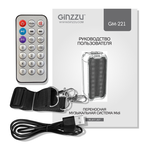 Акустическая система Ginzzu GM-221 Midi (TWS/ BT/ USB/ TF/ FM/ ДУ) купить в Барнауле фото 5