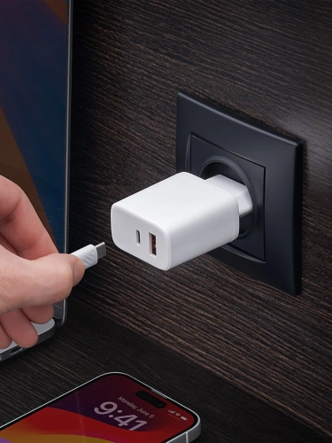 СЗУ Deppa USB A + USB-C, PD, QC 3.0, 20W, белый купить в Барнауле фото 2