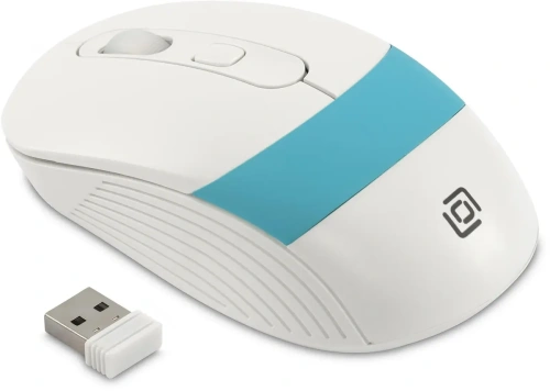 Мышь Oklick 310MW оптическая 3200 dpi беспроводная белая/синяя купить в Барнауле фото 2