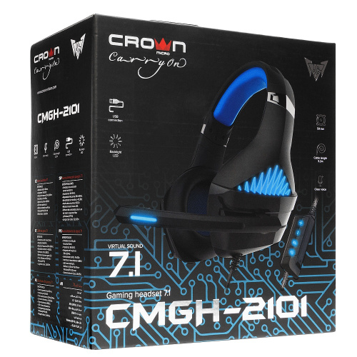 Гарнитура игровая Crown CMGH-2101 Black/blue купить в Барнауле фото 6
