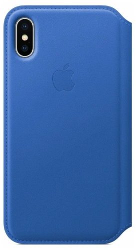 Чехол Apple iPhone X Leather Folio Electric Blue (синий) купить в Барнауле фото 2