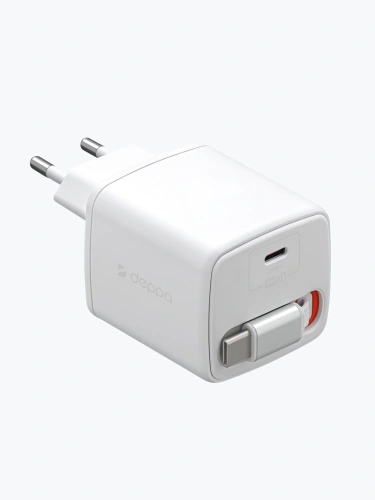 купить СЗУ Deppa 2xUSB-C, PD 3.0, QC 4.0+, 45W, GaN, белый в Барнауле СЗУ Deppa 2xUSB-C, PD 3.0, QC 4.0+, 45W, GaN, белый купить в Барнауле