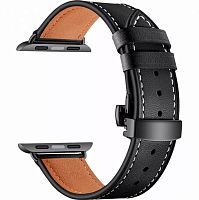 Ремешок для Apple Watch 38/40mm ANNET MANCINI кожаный черный купить в Барнауле