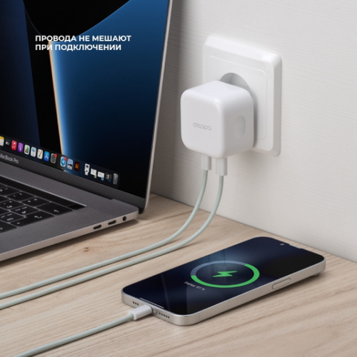 купить СЗУ Deppa 2xUSB Type-C, PD, 35W, белый в Барнауле фото 3 СЗУ Deppa 2xUSB Type-C, PD, 35W, белый купить в Барнауле фото 3