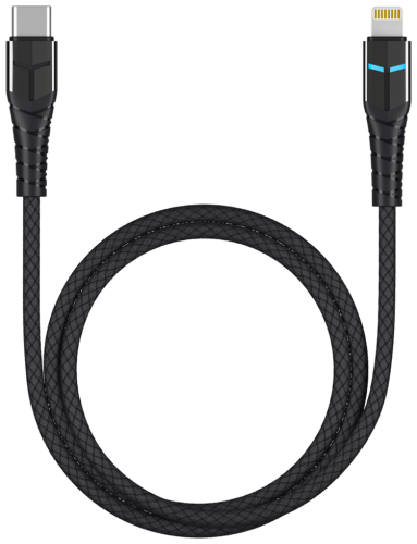Дата-кабель Deppa LED USB-С-Lightning 1.2м, черный купить в Барнауле