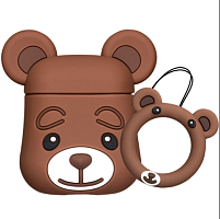 Чехол для AirPods Brown Bear силиконовый коричневый Deppa  купить в Барнауле