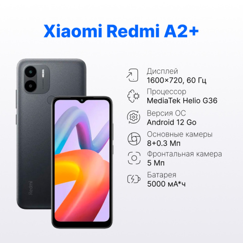 Xiaomi Redmi A2+ 3/64GB Black купить в Барнауле фото 2