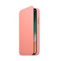 Чехол Apple iPhone X Leather Folio Soft Pink (розовый) купить в Барнауле