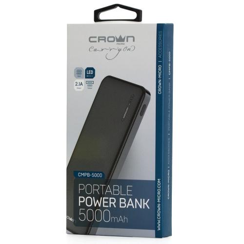 Внешний аккумулятор CrownMicro CMPB-5000 5000 mAh Li-Pol micro-USB+Type-C black купить в Барнауле фото 2