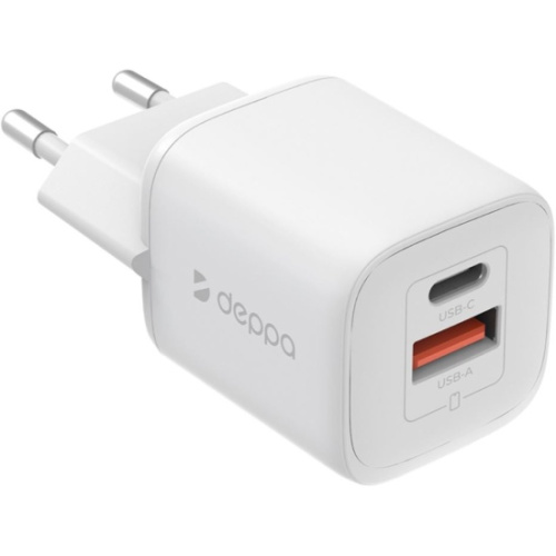 купить СЗУ Deppa 2USB (A+C) PD, QC, GaN, 33W белый в Барнауле СЗУ Deppa 2USB (A+C) PD, QC, GaN, 33W белый купить в Барнауле