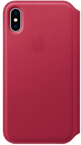 Чехол Apple iPhone X Leather Folio Berry (лесная ягода) купить в Барнауле фото 3