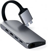 Адаптер Satechi Type-C Dual Multimedia Adapter для MacBook с двумя портами USB-C серый космос купить в Барнауле