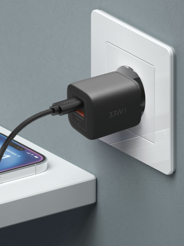 СЗУ Deppa USB-C + USB A, PD 3.0, QC 3.0, 33W, дисплей, черный купить в Барнауле фото 3