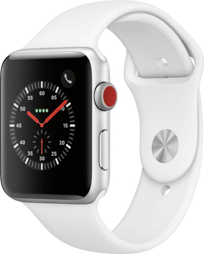 Apple Watch Series 3 42mm Case Silver Aluminium Sport Band White купить в Барнауле