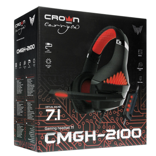 Гарнитура игровая Crown CMGH-2100 Black/red купить в Барнауле фото 6