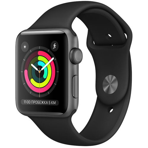 Apple Watch Series 1 42mm Case Space Grey Aluminium Sport Band Black купить в Барнауле