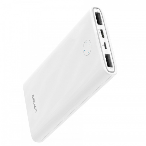 Внешний аккумулятор CrownMicro CMPB-1000 10000 mAh Li-Pol micro-USB+Type-C white купить в Барнауле фото 2