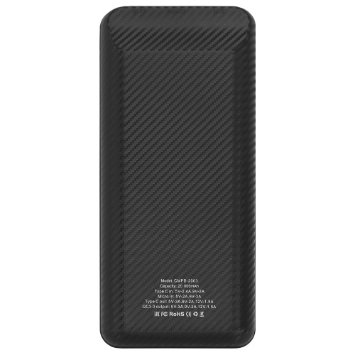 Внешний аккумулятор CrownMicro CMPB-2003 20000 mAh Li-Pol micro-USB+Type-C black купить в Барнауле фото 2