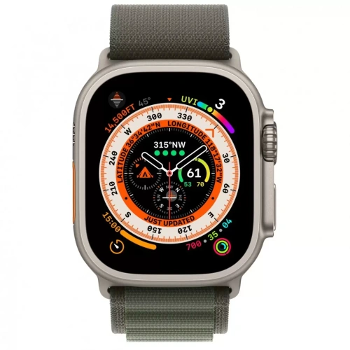  Apple Watch Ultra 49mm Titanium Case с зелёным рем купить в Барнауле