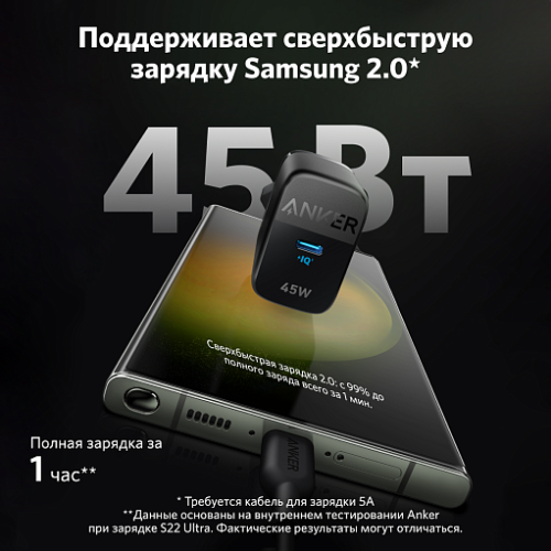 СЗУ Anker PowerPort 313 A2643 USB-C 45W Black купить в Барнауле фото 3