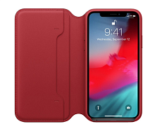 Чехол Apple iPhone XS Max Leather Folio Red (красный) купить в Барнауле