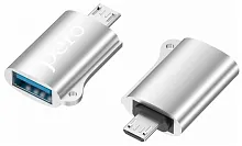 Адаптер PERO AD02 OTG Micro USB to USB 2.0 серебристый купить в Барнауле