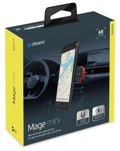 Автомобильный держатель Mage Mini для смартфонов магнитный, красный, Deppa купить в Барнауле фото 2