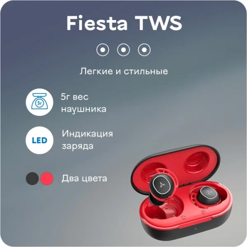 Наушники Accesstyle Fiesta TWS беспроводные красные купить в Барнауле фото 3