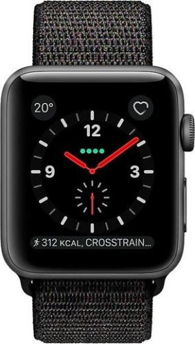 Apple Watch Series 3 42mm Case Space Grey Aluminium Sport Loop Dark Olive (GPS+Cellular) купить в Барнауле фото 2