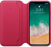 Чехол Apple iPhone X Leather Folio Red (красный) купить в Барнауле